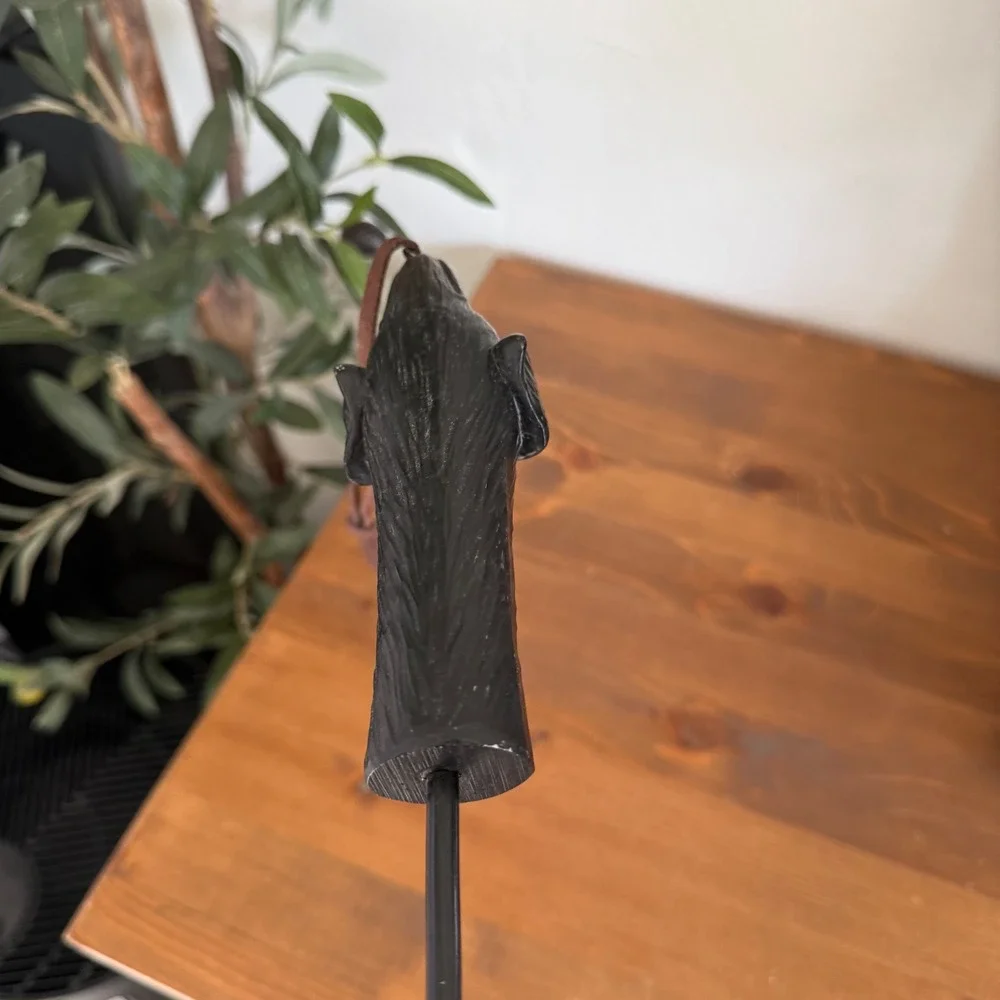 Vintage Style Black Lab Dog Head Paw Back Scratcher 18.25 Inch Long Handle